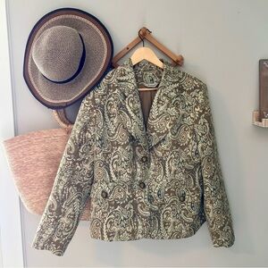 Jessica Paisley Tapestry Blazer – Gold Thread Detail – Tailored Jacket – Size 14
